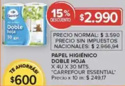 Carrefour Market Carrefour essential papel higiénico doble hoja oferta