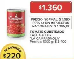 Carrefour Market La campagnola tomate cubeteado lata oferta