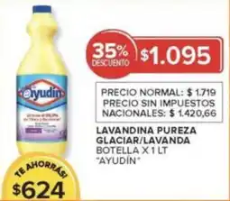 Carrefour Market Ayudín lavandina pureza glaciar/lavanda botella oferta