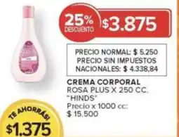 Carrefour Market Hinds crema corporal rosa plus oferta