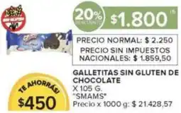 Carrefour Market Smams galletitas sin gluten de chocolate oferta