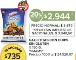 Carrefour Market Smams galletitas con chips sin gluten oferta