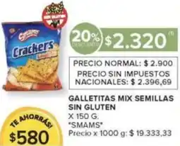 Carrefour Market Smams galletitas mix semillas sin gluten oferta