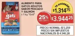 Carrefour Market Gati alimento para gatos adultos sabor pescado y salmón oferta