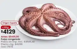Coto Pulpo congelado oferta