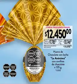 La Anonima Huevo de Chocolate con leche "La Anónima❞ oferta