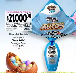 La Anonima Huevo de Chocolate con con sorpresa "Arcor Milk" oferta