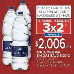 Carrefour Glaciar agua mineral sin gas bajo sodio oferta