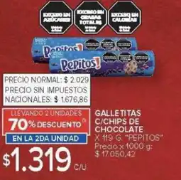 Carrefour Pepitos GALLETITAS C/CHIPS DE CHOCOLATE oferta