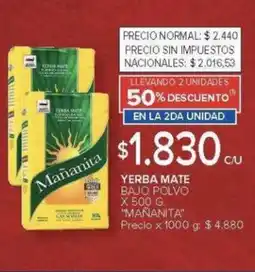 Carrefour Mañanita yerba mate oferta