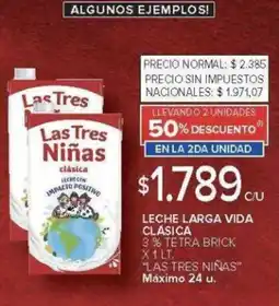 Carrefour Las Tres Niñas leche larga vida clasica oferta