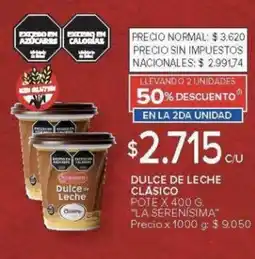 Carrefour La Serenísima dulce de leche clasico oferta