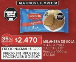 Carrefour Lucchetti milanesa de soja oferta