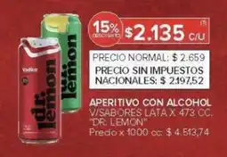 Carrefour Dr. Lemon aperitivo con alcohol oferta