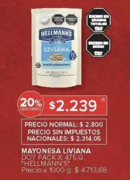 Carrefour Hellmann’s mayonesa liviana oferta