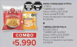 Carrefour Carrefour Classic papas congeladas + medallón de pollo oferta