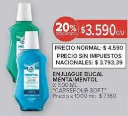 Carrefour Carrefour Soft enjuage bucal menta/mentol oferta