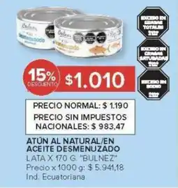 Carrefour Bulnez atún al natural/en aceite desmenuado oferta