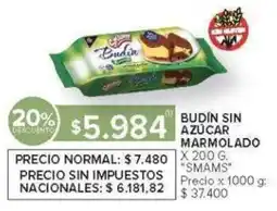 Carrefour Smams budin sin azucar marmolado oferta