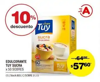 Atomo Conviene Edulcorante Tuy Sucra x 50 Sobres oferta