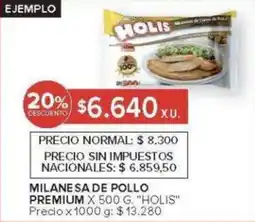 Carrefour Holis milanesa de pollo premium oferta