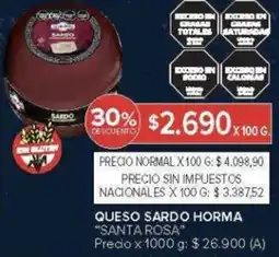 Carrefour Santa Rosa queso sardo horma oferta