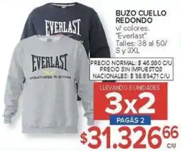 Carrefour Everlast buzo cuello redondo oferta