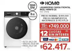 Carrefour Carrefour Home lavarropas carga frontal oferta