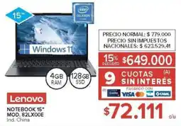 Carrefour Lenovo notebook 15" oferta