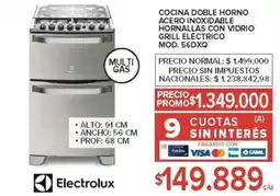 Carrefour Electrolux cocina doble horno acero inoxidable oferta