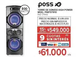 Carrefour Poss torre de sonido high power oferta