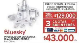 Carrefour Bluesky procesadora licuadora oferta