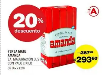 Atomo Conviene Amanda Yerba Mate La Maduración Justa Con Palo x kilo oferta