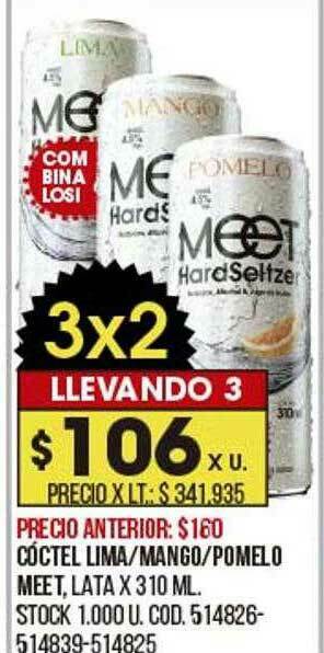 Coto Cóctel Lima Mango Pomelo Meet oferta