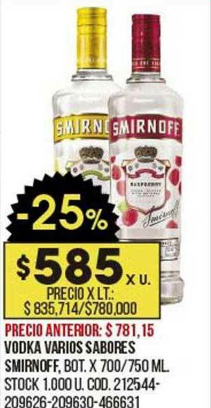 Coto Vodka Varios Sabores Smirnoff oferta