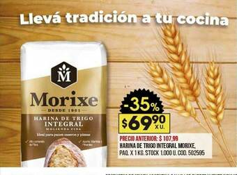 Coto Harina De Trigo Integral Morixe oferta