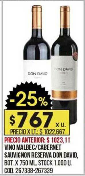 Coto Vino Malbec Cabernet Sauvignon Reserva Don David oferta