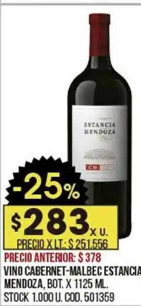 Coto Vino Cabernet-malbec Estancia Mendoza oferta