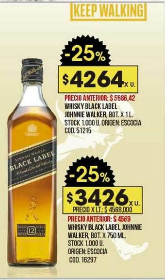 Coto Whisky Black Label Johnnie Walker Whisky Black Label Johnnie Walker oferta