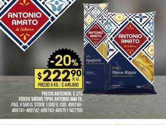 Coto Fideos Varios Tipos Antonio Amato oferta