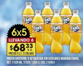 Coto Gaseosa Sin Azúcares Naranja Fanta oferta