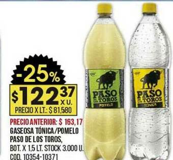 Coto Gaseosa Tónica Pomelo Paso De Los Toros oferta
