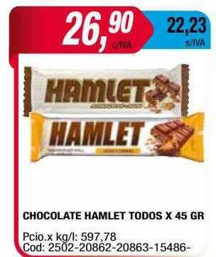 Maxiconsumo Chocolate Hamlet Todos oferta