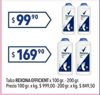 Hergo Talco Rexona Efficient oferta