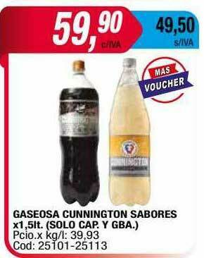 Maxiconsumo Gaseosa Cunnington Sabores oferta