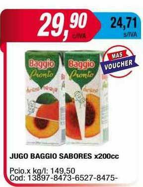 Maxiconsumo Jugo Baggio Sabores oferta