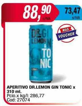 Maxiconsumo Aperitivo Dr. Lemon Gin Tonic oferta