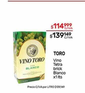 Nini Mayorista Toro Vino Tetra Brick Blanco oferta