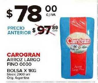 Carrefour Maxi Carogran Arroz Largo Fino 0000 x 1kg oferta