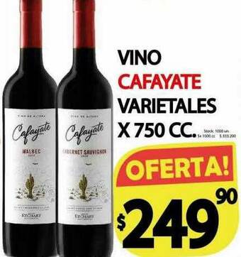 Supermercados Mariano Max Vino Cafayate Varietales oferta